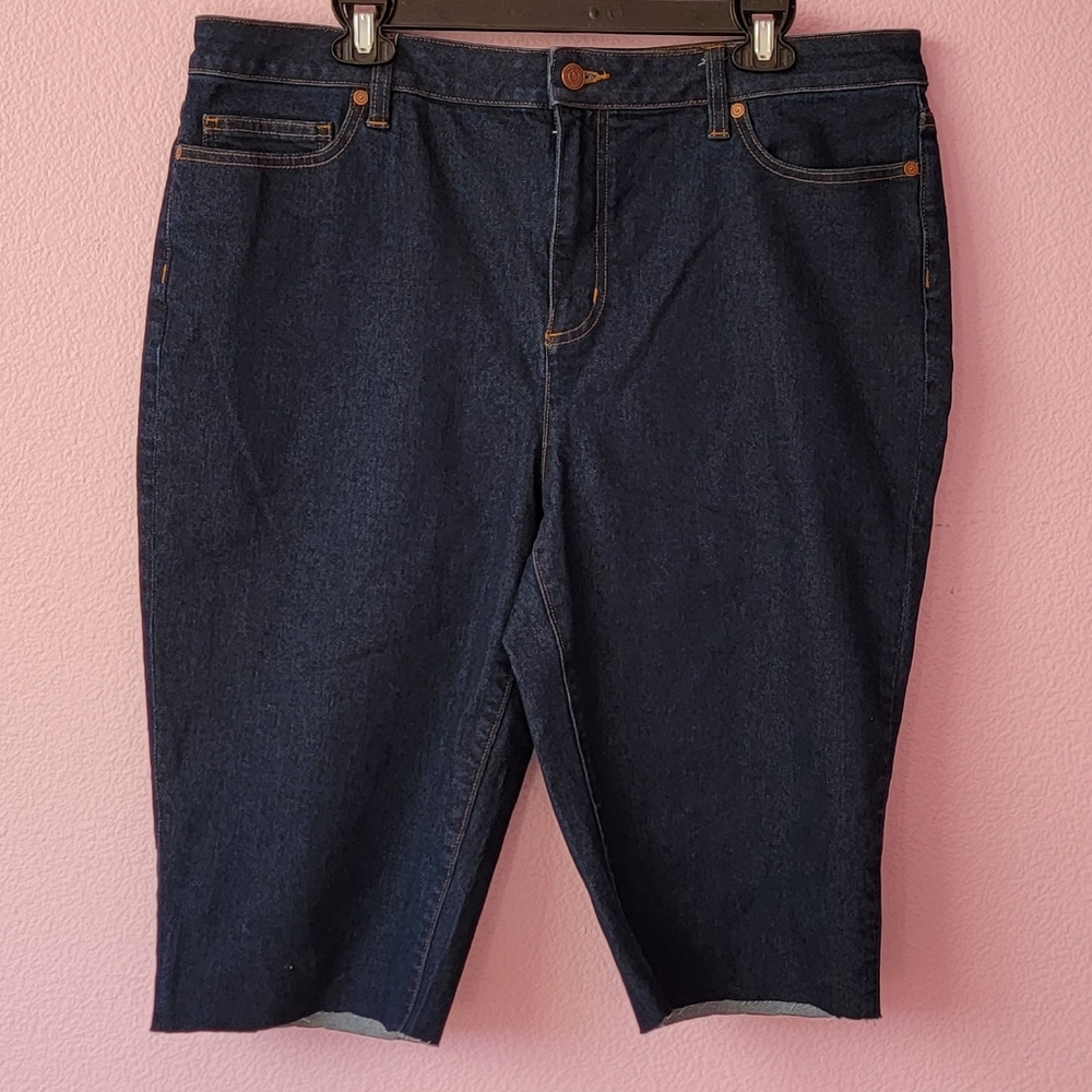 Lands' End Cutoff Denim Bermuda Shorts/  SIZE 18.